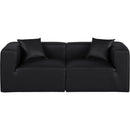  Manufacturer Color_Black -- Meridian Cube Stationary Leather Look Sofa IMAGE 4