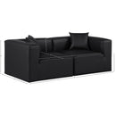  Manufacturer Color_Black -- Meridian Cube Stationary Leather Look Sofa IMAGE 9