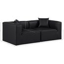 Meridian Cube Black Vegan Leather Modular Sofa IMAGE 9
