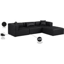 Meridian Cube Black Vegan Leather Modular Sectional IMAGE 10