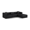  Manufacturer Color_Black -- Meridian Cube Leather Look 4 pc Sectional IMAGE 1