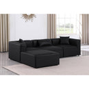  Manufacturer Color_Black -- Meridian Cube Leather Look 4 pc Sectional IMAGE 2