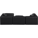  Manufacturer Color_Black -- Meridian Cube Leather Look 4 pc Sectional IMAGE 3
