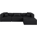  Manufacturer Color_Black -- Meridian Cube Leather Look 4 pc Sectional IMAGE 4