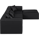  Manufacturer Color_Black -- Meridian Cube Leather Look 4 pc Sectional IMAGE 5