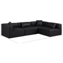  Manufacturer Color_Black -- Meridian Cube Leather Look 4 pc Sectional IMAGE 10