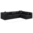 Meridian Cube Black Vegan Leather Modular Sectional IMAGE 10