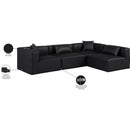  Manufacturer Color_Black -- Meridian Cube Leather Look 4 pc Sectional IMAGE 11