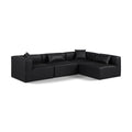  Manufacturer Color_Black -- Meridian Cube Leather Look 4 pc Sectional IMAGE 1