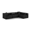  Manufacturer Color_Black -- Meridian Cube Leather Look 4 pc Sectional IMAGE 1