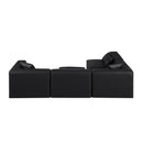  Manufacturer Color_Black -- Meridian Cube Leather Look 4 pc Sectional IMAGE 3