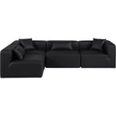  Manufacturer Color_Black -- Meridian Cube Leather Look 4 pc Sectional IMAGE 4