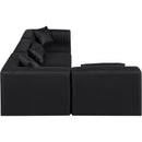  Manufacturer Color_Black -- Meridian Cube Leather Look 4 pc Sectional IMAGE 5