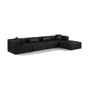  Manufacturer Color_Black -- Meridian Cube Leather Look 5 pc Sectional IMAGE 1