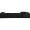  Manufacturer Color_Black -- Meridian Cube Leather Look 5 pc Sectional IMAGE 3
