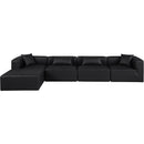  Manufacturer Color_Black -- Meridian Cube Leather Look 5 pc Sectional IMAGE 4