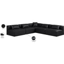 Meridian Cube Black Vegan Leather Modular Sectional IMAGE 10