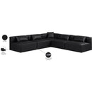  Manufacturer Color_Black -- Meridian Cube Leather Look 5 pc Sectional IMAGE 10
