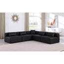  Manufacturer Color_Black -- Meridian Cube Leather Look 5 pc Sectional IMAGE 2