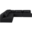  Manufacturer Color_Black -- Meridian Cube Leather Look 5 pc Sectional IMAGE 4