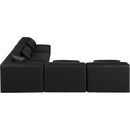  Manufacturer Color_Black -- Meridian Cube Leather Look 5 pc Sectional IMAGE 5