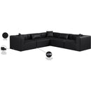  Manufacturer Color_Black -- Meridian Cube Leather Look 5 pc Sectional IMAGE 11