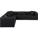  Manufacturer Color_Black -- Meridian Cube Leather Look 5 pc Sectional IMAGE 4