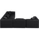  Manufacturer Color_Black -- Meridian Cube Leather Look 5 pc Sectional IMAGE 5