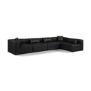  Manufacturer Color_Black -- Meridian Cube Leather Look 5 pc Sectional IMAGE 1