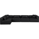  Manufacturer Color_Black -- Meridian Cube Leather Look 5 pc Sectional IMAGE 4