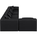  Manufacturer Color_Black -- Meridian Cube Leather Look 5 pc Sectional IMAGE 5