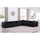  Manufacturer Color_Black -- Meridian Cube Leather Look 6 pc Sectional IMAGE 2