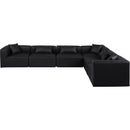  Manufacturer Color_Black -- Meridian Cube Leather Look 6 pc Sectional IMAGE 3