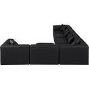  Manufacturer Color_Black -- Meridian Cube Leather Look 6 pc Sectional IMAGE 4