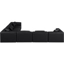 Meridian Cube Black Vegan Leather Modular Sectional IMAGE 5