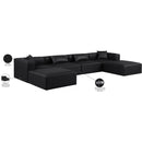 Meridian Cube Black Vegan Leather Modular Sectional IMAGE 10