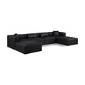  Manufacturer Color_Black -- Meridian Cube Leather Look 6 pc Sectional IMAGE 1