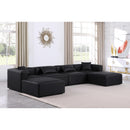  Manufacturer Color_Black -- Meridian Cube Leather Look 6 pc Sectional IMAGE 2