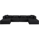  Manufacturer Color_Black -- Meridian Cube Leather Look 6 pc Sectional IMAGE 4