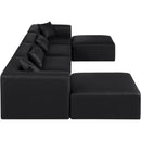  Manufacturer Color_Black -- Meridian Cube Leather Look 6 pc Sectional IMAGE 5