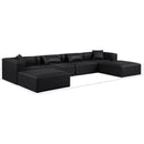 Meridian Cube Black Vegan Leather Modular Sectional IMAGE 9