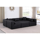 Manufacturer Color_Black -- Meridian Cube Leather Look 6 pc Sectional IMAGE 2