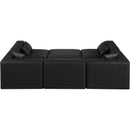  Manufacturer Color_Black -- Meridian Cube Leather Look 6 pc Sectional IMAGE 3