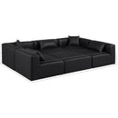  Manufacturer Color_Black -- Meridian Cube Leather Look 6 pc Sectional IMAGE 8