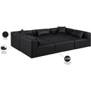  Manufacturer Color_Black -- Meridian Cube Leather Look 6 pc Sectional IMAGE 9