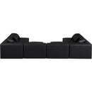  Manufacturer Color_Black -- Meridian Cube Leather Look 6 pc Sectional IMAGE 3