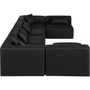  Manufacturer Color_Black -- Meridian Cube Leather Look 6 pc Sectional IMAGE 5