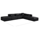 Meridian Cube Black Vegan Leather Modular Sectional IMAGE 9