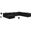 Meridian Cube Black Vegan Leather Modular Sectional IMAGE 11