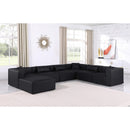  Manufacturer Color_Black -- Meridian Cube Leather Look 7 pc Sectional IMAGE 2